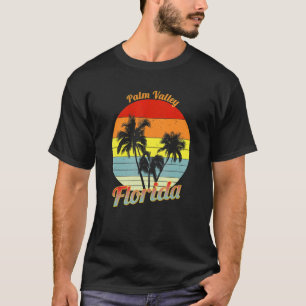 Palm Valley Florida Retro Tropical Palm Trees Vaca T-Shirt