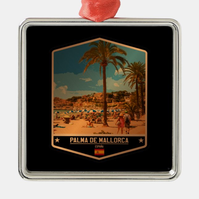 Palma de Mallorca Metal Tree Decoration (Front)