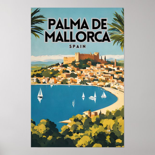 Palma De Mallorca Nostalgic Travel Poster (Front)