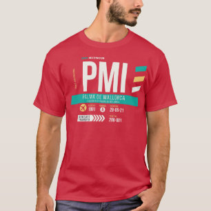 Palma de Mallorca PMI Airport Code Baggage Tag T-Shirt