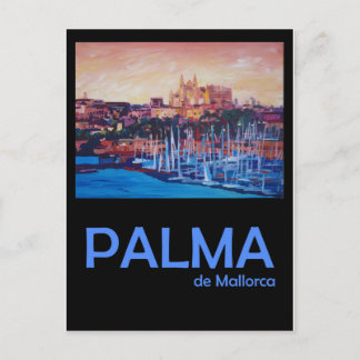 Palma de Mallorca Retro Travel Poster Postcard
