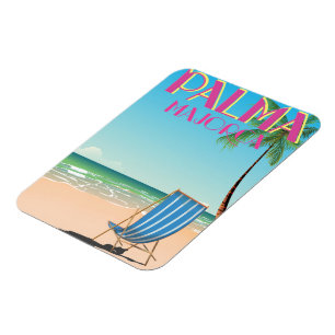 Palma Majorca Beach holiday poster Magnet