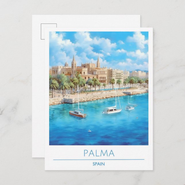 Palma Spain Vintage Travel  Postcard (Front/Back)