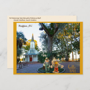 Palmetto Bluff Chapel Bluffton SC Fall Scarecrows  Postcard