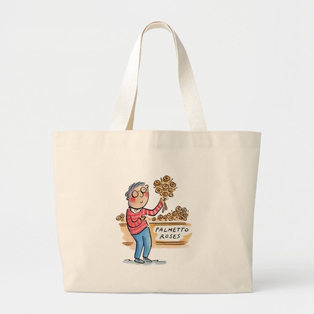 Palmetto Roses Large Tote Bag (Front)