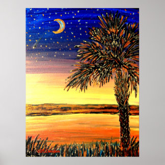 Palmetto Sunset Poster