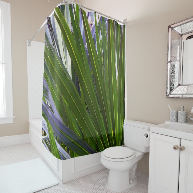 Palmetto Tropicale Shower Curtain (In Situ)