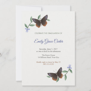 Palmfly Butterfly Graduation Invitation