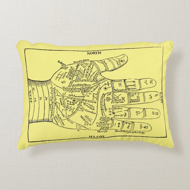 Palmistry, 1671 decorative cushion (Front)