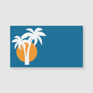 Palms and orange sun