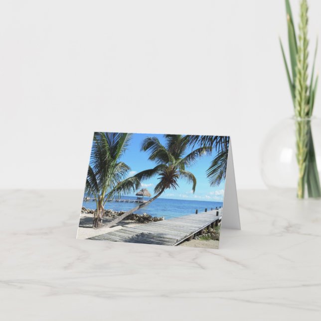 Palms and Pier in Belise Card (Front)