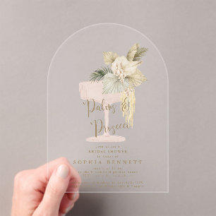 Palms and Prosecco Bridal Shower Acrylic Invitations