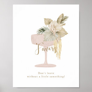 Palms and Prosecco bridal shower Favours Sign 