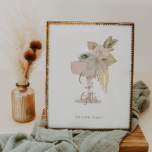 Palms and Prosecco Shower Cards and Gifts Sign 