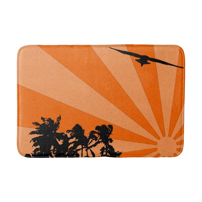 Palms and seagulls bath mat (Front)