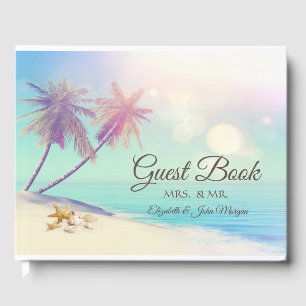 Palms Beach Seashells Wedding Guest Book