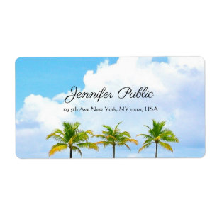 Palms Blue Sky Elegant Modern Handwritten Script