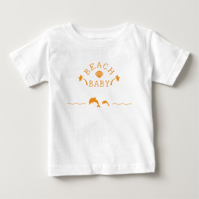 Palms & Dolphins Orange Beach Baby Baby T-Shirt (Front)