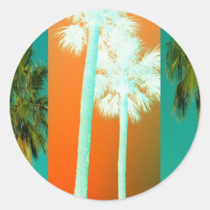 Palms In Abstract Classic Round Sticker