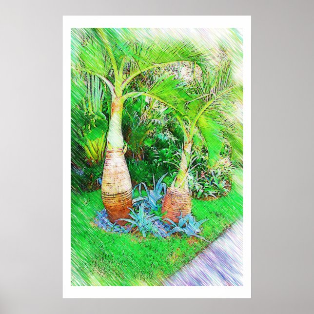 Palms & Landscape  - Miami Beach, Fl collection Poster (Front)