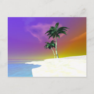 Palms on White Postcard