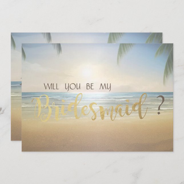 Palms Sunset Beach Bridesmaid Card (Front/Back)