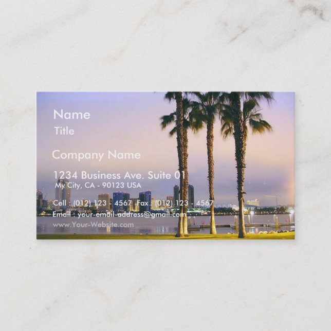Palms Trees On Piers Business Card (Front)