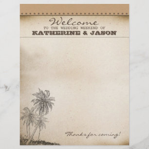 palms wedding welcome letterhead