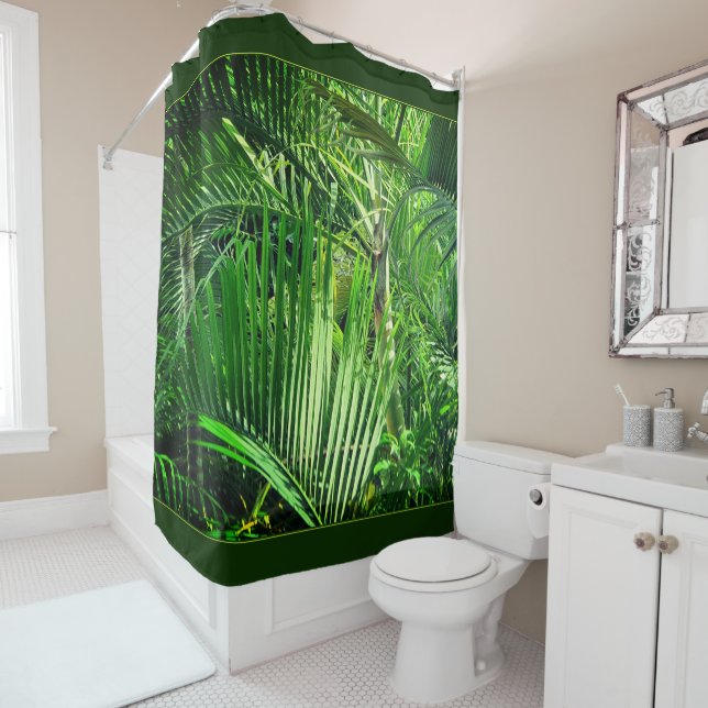 PalmTrees Jungle 🌴 Shower Curtain (In Situ)