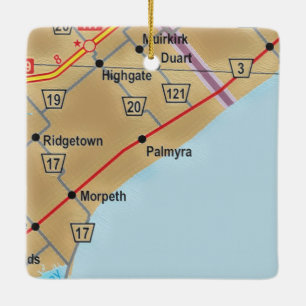 Palmyra ON Map Ceramic Ornament