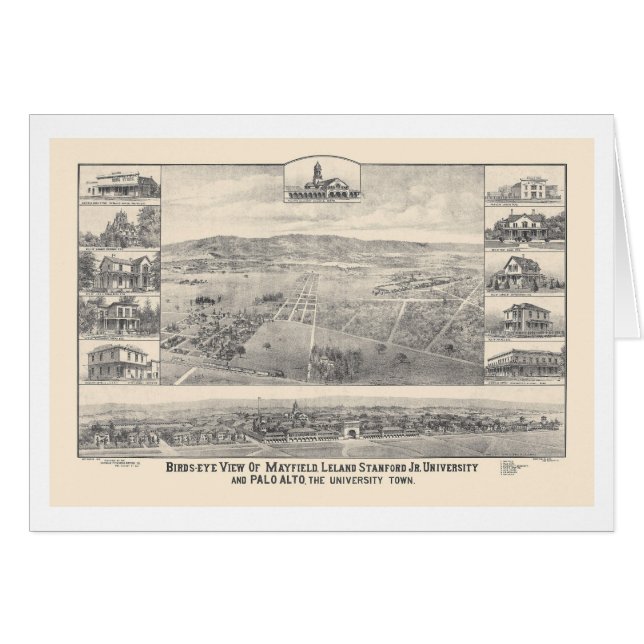 Palo Alto, CA. Panoramic Map 1888 (1658A) (Front Horizontal)