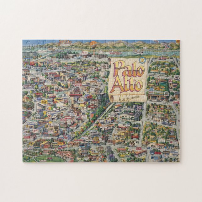 Palo Alto, California map  Jigsaw Puzzle (Horizontal)