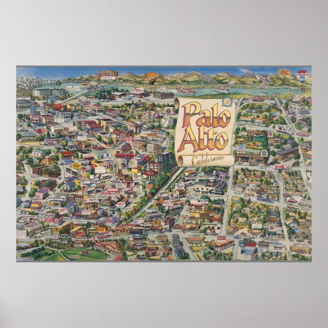 Palo Alto, California map Poster (Front)