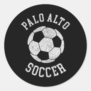 Palo Alto Soccer Retro Distressed 90's Vintage  Classic Round Sticker