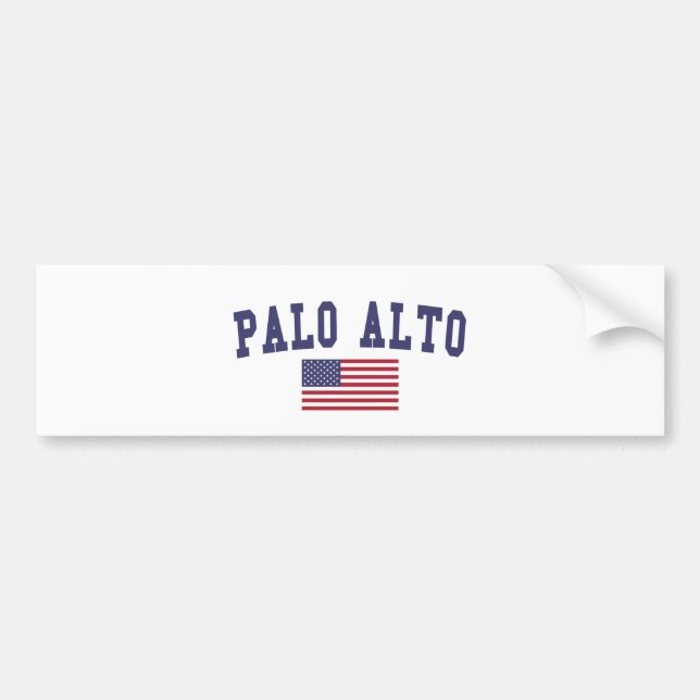 Palo Alto US Flag Bumper Sticker (Front)