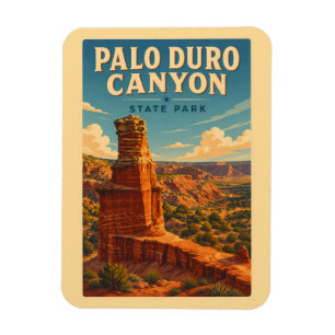 Palo Duro Canyon Texas Illustration Travel Art Magnet