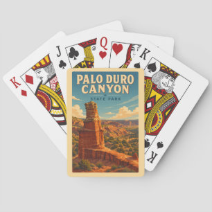 Palo Duro Canyon Texas Illustration Travel Art Playing Cards