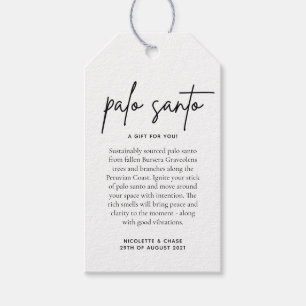 Palo Santo Wedding Favour Card Gift Tags