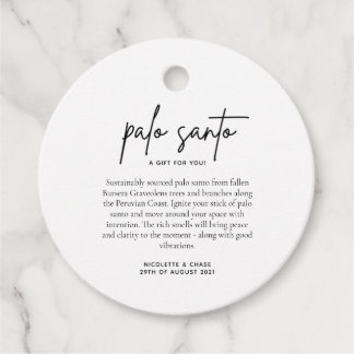 Palo Santo Wedding Favour Card Tags