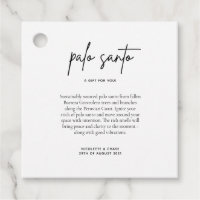 Palo Santo Wedding Favour Card