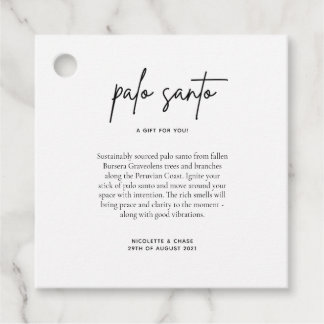 Palo Santo Wedding Favour Card Tags