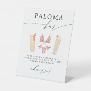 Paloma Bar   Panties & Palomas Bridal Shower Pedestal Sign