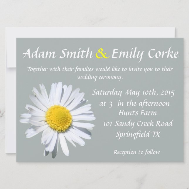Paloma Daisy Wedding Invitation (Front)