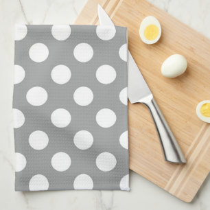 Paloma Grey and White Polka Dot Kitchen Towel
