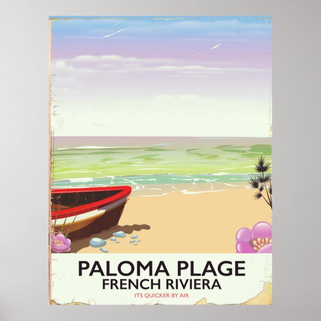 Paloma Plage, French Riviera travel poster (Front)