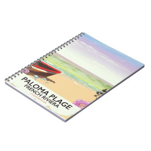 Paloma Plage, French Riviera travel poster Notebook