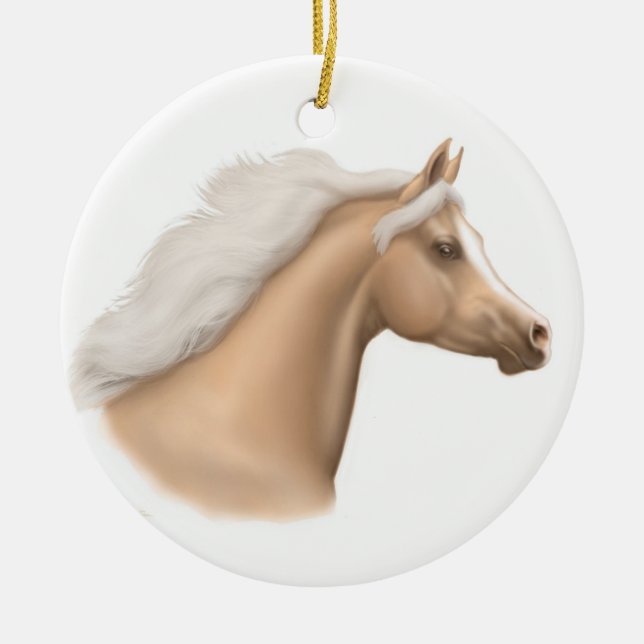 Palomino Arabian Horse Ornament (Front)