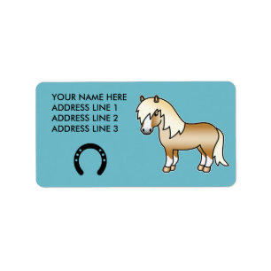 Palomino Cartoon Shetland Pony Label