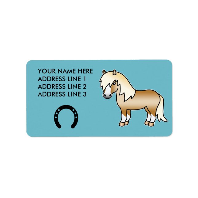 Palomino Cartoon Shetland Pony Label (Front)
