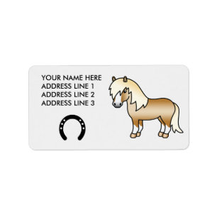 Palomino Cartoon Shetland Pony Label